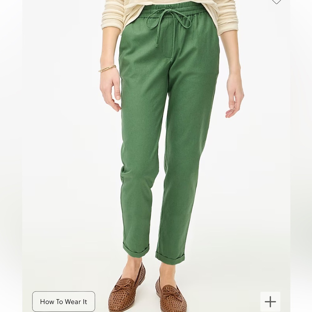 JCREW FACTORY Tall linen-cotton blend drawstring pant